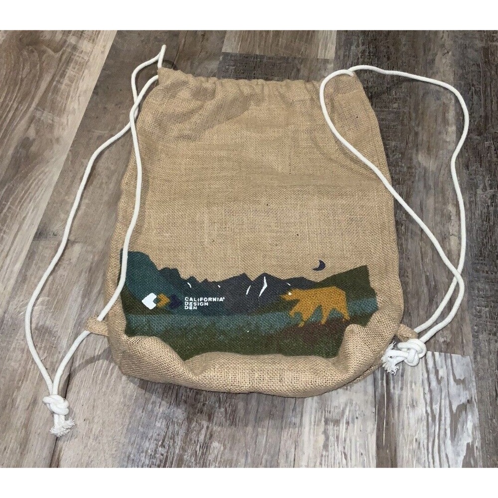 California Design Den Burlap Drawstring Backpack‎